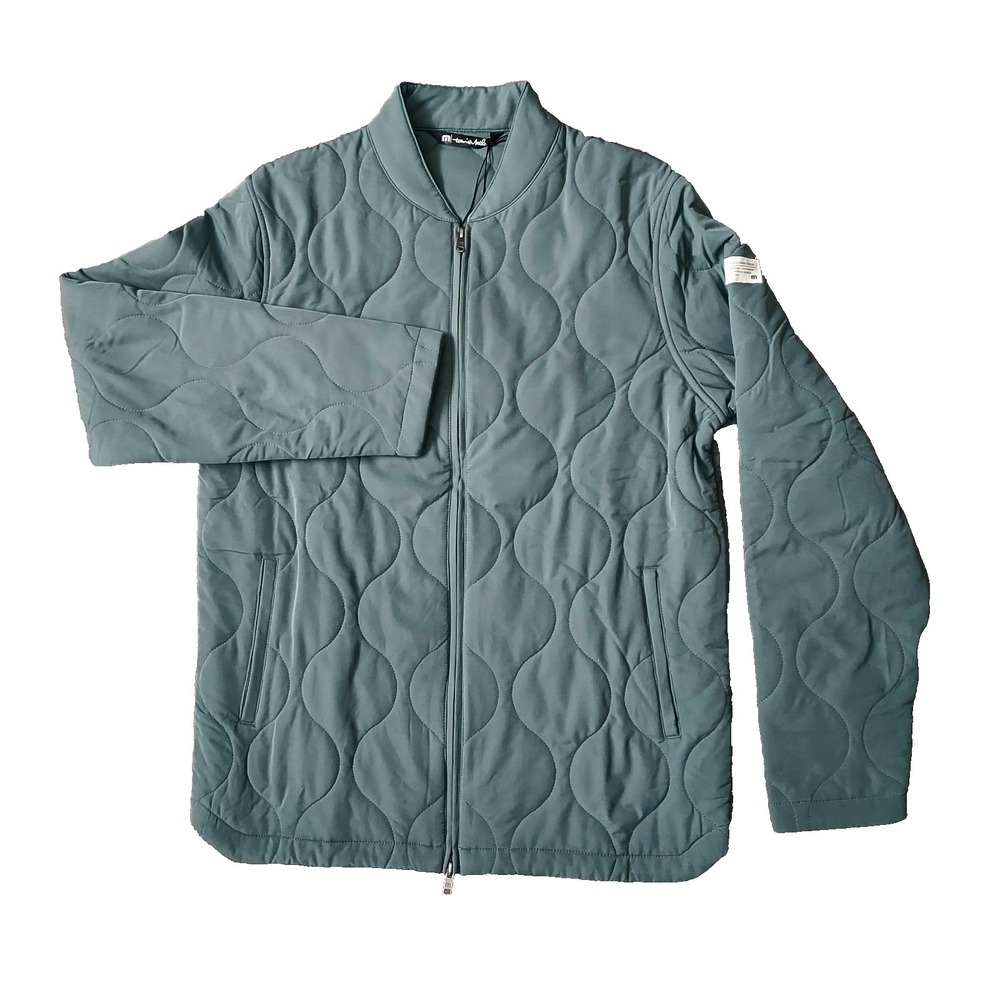 NWT Travis Mathew Men's XL Come What May Green Quilted Bomber Jacket  $ 189.00